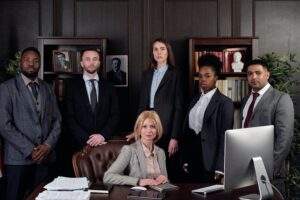 Attorneys in law firm office